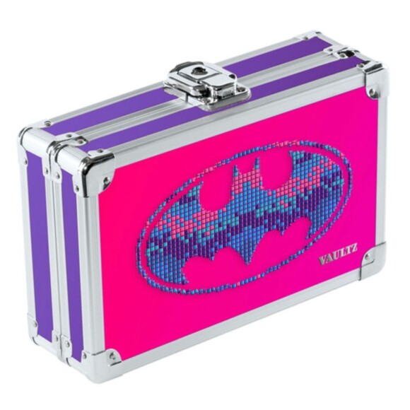 DC Vaultz Batman Batgirl Pink Locking Box Pencil School Supplies Holder EUC - Picture 1 of 8